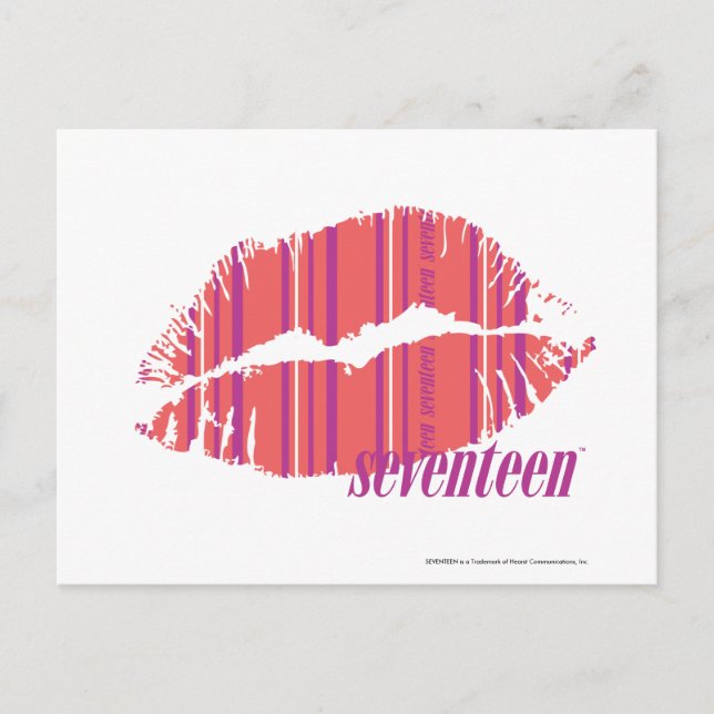 Postal Rayas delgadas rosadas (Anverso)