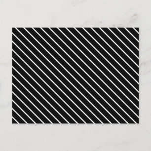 Postal Rayas diagonales - negro y blanco