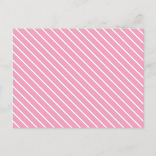 Postal Rayas diagonales - rosa concha y blanco