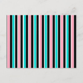 Postal Rayas en rosa negro y azul