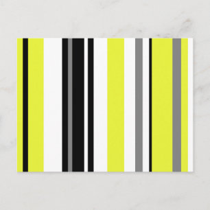 Postal Rayas negras amarillas minimalistas