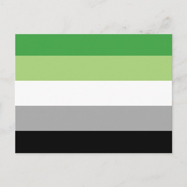 Postal Rayas Orgullo Aromántico (Anverso)