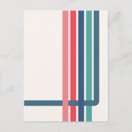 Postal Rayas retro Abstract Art Postcard
