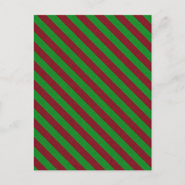 Postal Rayas rojas y verdes con brillo (Anverso)