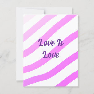 Postal Rayas rosas coloridas amor pastel orgullo amor