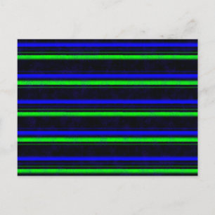 Postal Rayas verdes de color azul negro
