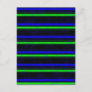 Postal Rayas verdes de color azul negro