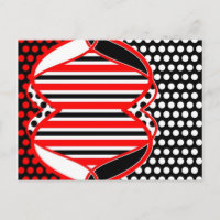 Rayas y puntos abstractos en blanco rojo negro - t