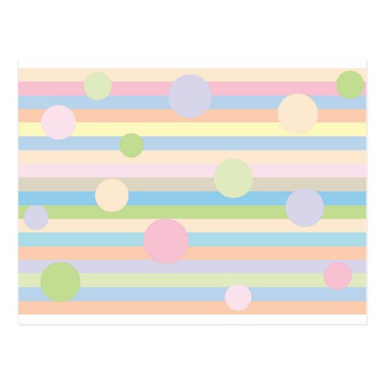Postal Rayas Y Puntos En Colores Pastel Zazzle Es