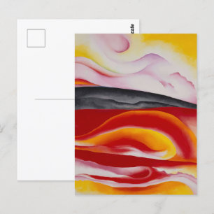Postal Rayo rojo, amarillo y negro Georgia O'Keeffe