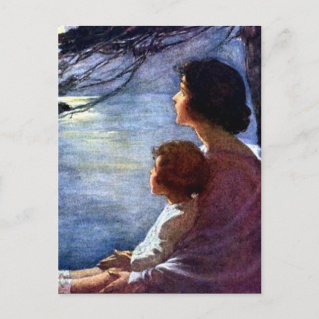 Postal “Rayos de luna” de Jessie Willcox Smith (Anverso)