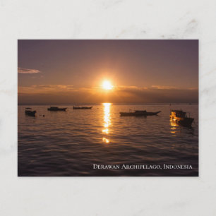 Postal Rayos de puesta de sol de Sunbeam Barcos flotantes