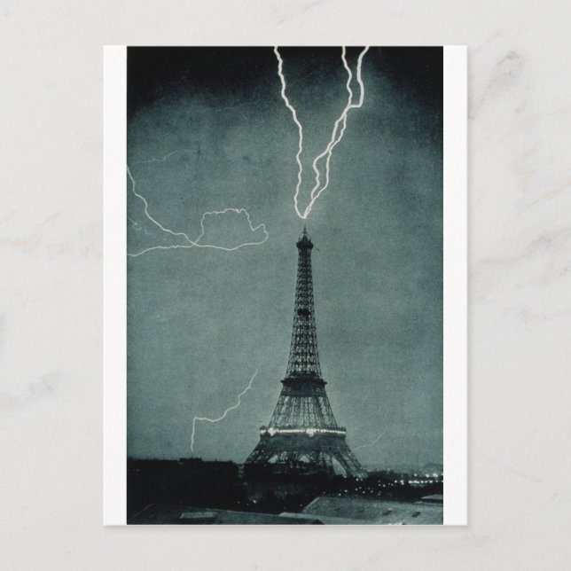 Postal Rayos golpean la Torre Eiffel, 1902 (Anverso)
