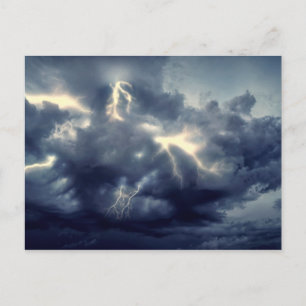Postal Rayos relámpago durante tormenta de lluvia