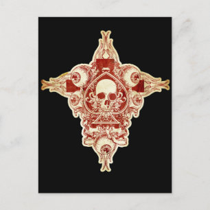 Postal Raza de calavera de espadas