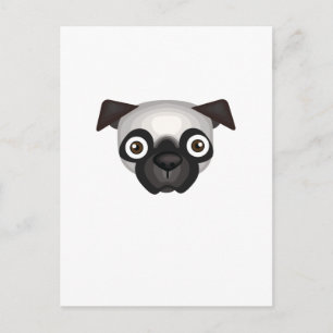 Postal Raza de perro de pug - Oasis de mi perro