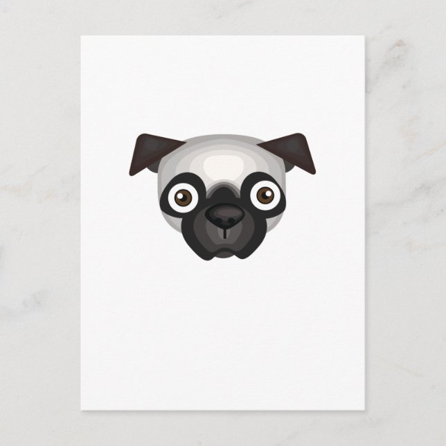 Postal Raza de perro de pug - Oasis de mi perro (Anverso)