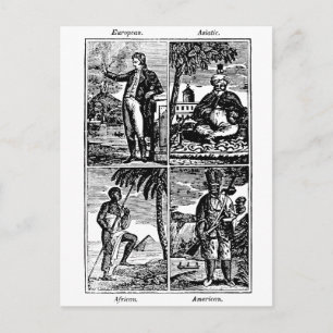 Postal Razas de la humanidad en 1831