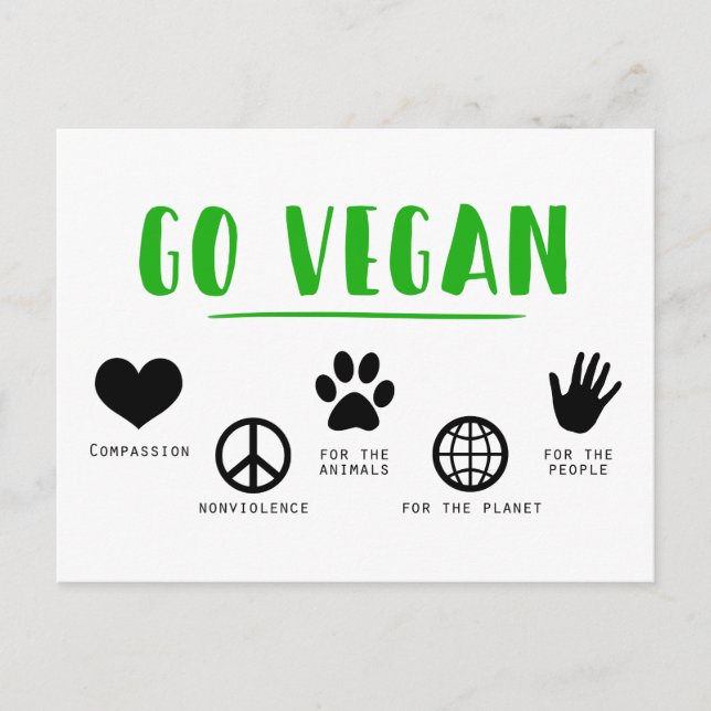 Postal Razones para ir al Vegan (Anverso)