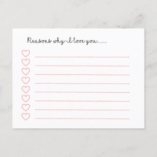 Postal Razones por las que te amo...............