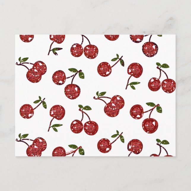 Postal RB Rockabilly Muy Cerezas Cerezas En Blanco (Anverso)