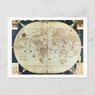 Postal Rc C 2487 Mapa del mundo, diseñado por Sebastien
