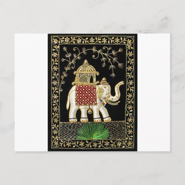 POSTAL REAL ELEFANTE INDIO RIDE ZARI ART (Anverso)