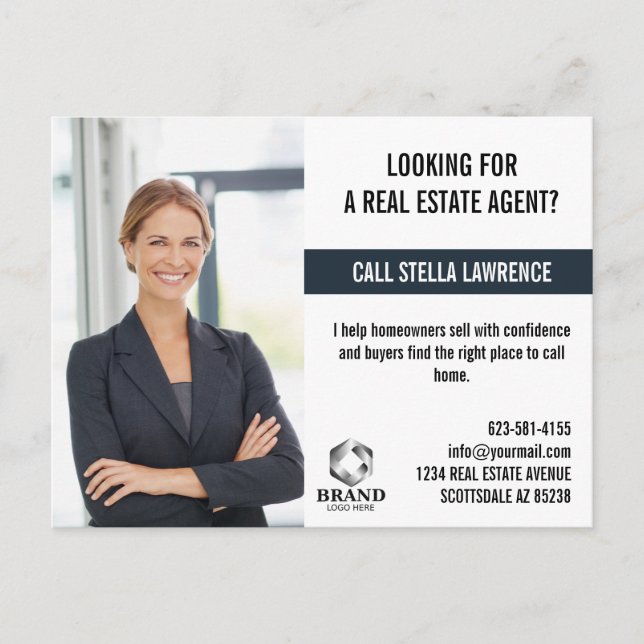 Postal Real Estate Agent Marketing PROMOTION LOGO PHOTO  (Anverso)