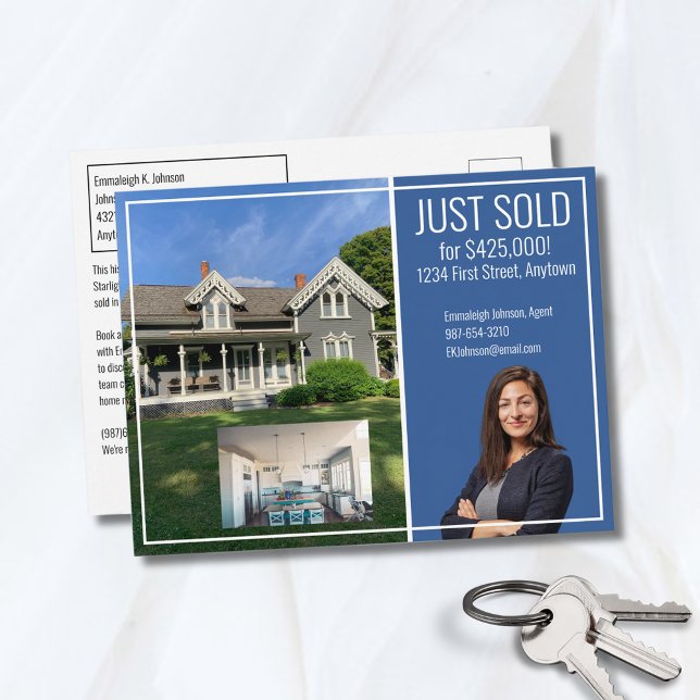 Postal Real Estate Direct Mail Modern Blue 2 Picture (Subido por el creador)