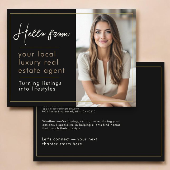 Postal Real Estate Marketing Black Gold  (Subido por el creador)