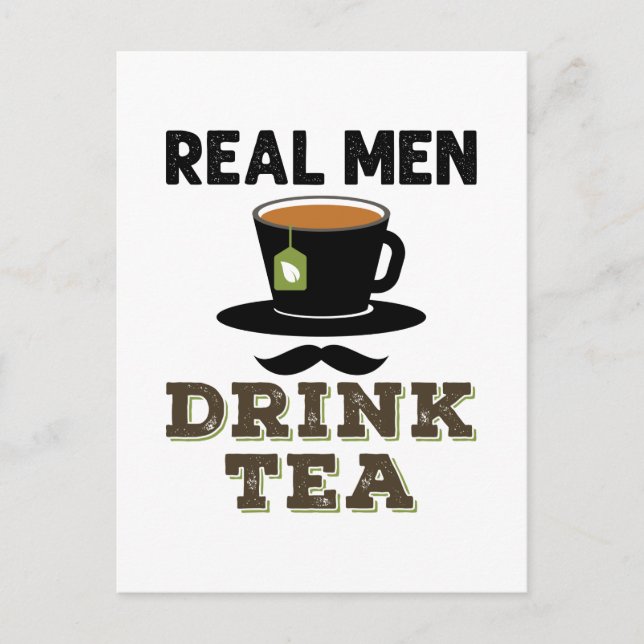 Postal Real Men Drink Tea Cool Tea Drinker Lover (Anverso)