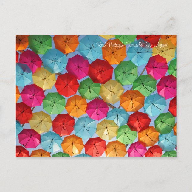 Postal Real Portugal- Cielo paraguas Agueda (Anverso)