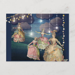 Postal Reales franceses bailando bajo las luces de los ba