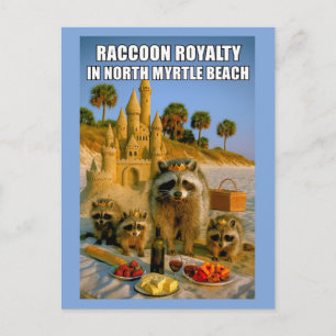 Postal Realeza de mapache divertida en North Myrtle Beach