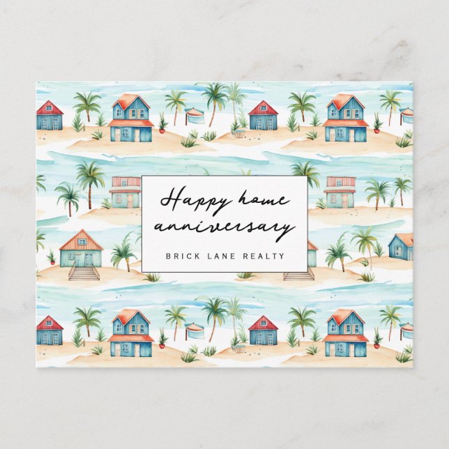 Postal Realidad del aniversario de Beach Happy Home (Anverso)