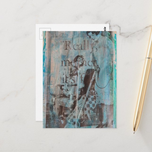 Postal Really Mother a Vacuum Cleaning Collage (Anverso/Reverso In Situ)