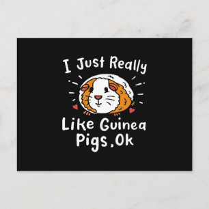 Postal Realmente Me Gusta Guinea Cerdo Kawaii