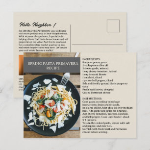 Postal Realtor de recetas estacionales de primavera o inm