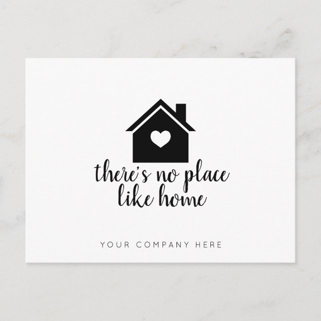 Postal Realtor personalizado no hay lugar como el hogar (Anverso)