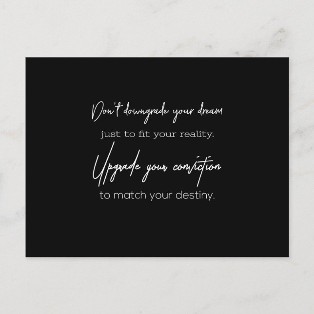 Postal rebaja tu sueño sólo para ajustarte a tu realidad (Anverso)