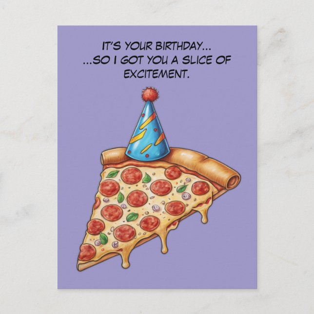 Postal Rebanada de cumpleaños con humor seco (Anverso)