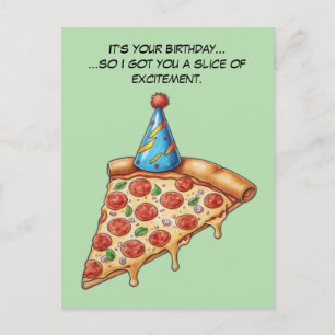 Postal Rebanada de cumpleaños con humor seco