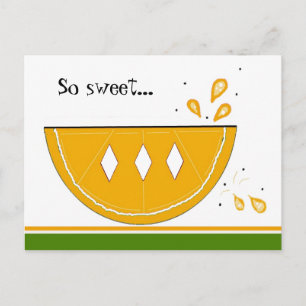Postal Rebanada de naranja jugosa