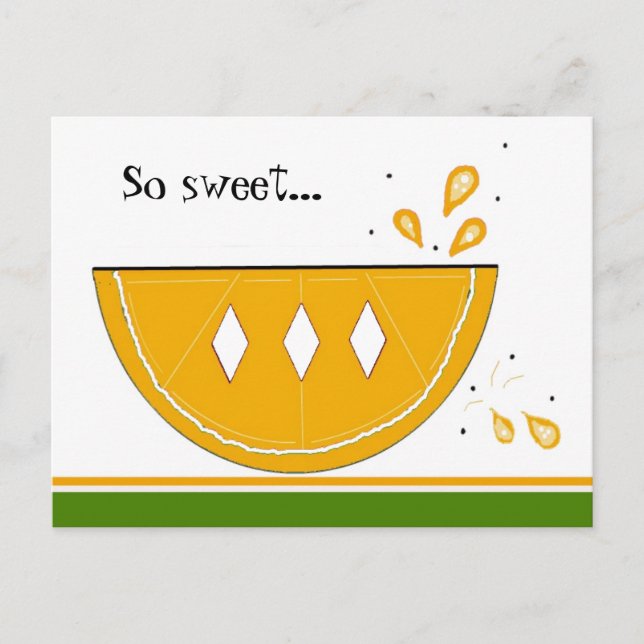 Postal Rebanada de naranja jugosa (Anverso)
