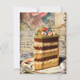 Postal Rebanada de pastel de bodas