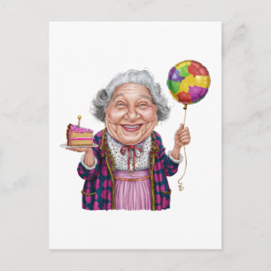 Postal Rebanada de pastel de cumpleaños de Nana humorísti