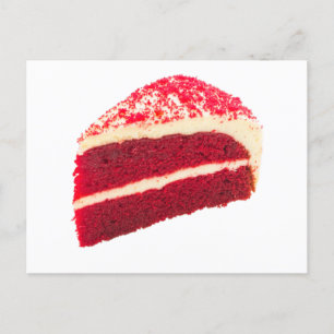 Postal Rebanada de pastel de terciopelo rojo