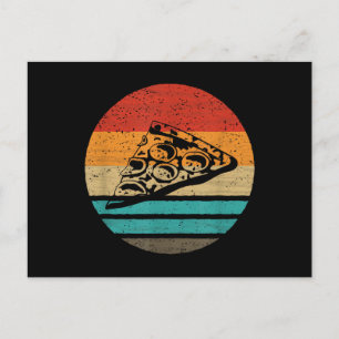 Postal Rebanada de pizza estilo retro vintage