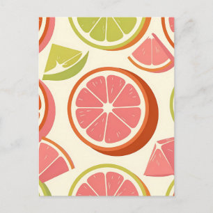 Postal Rebanadas de Toronja Naranja Lima Cítricas Vibrant