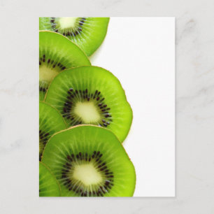 Postal Rebanadas verdes de la fruta de kiwi - impresión